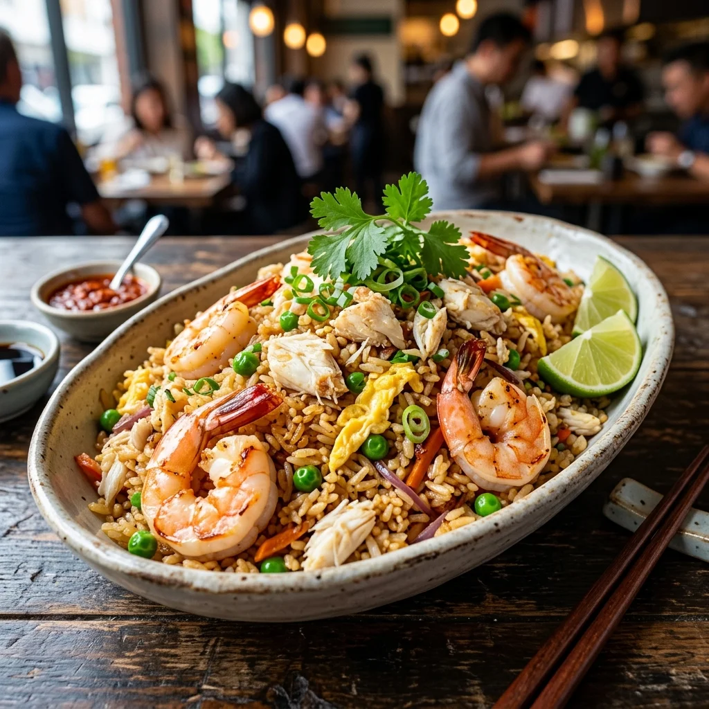 Royal Seafood Fried Rice with Crab & Prawns (Large Bowl)